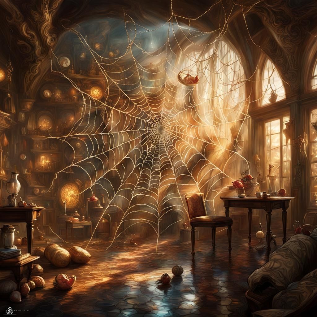 "Spun in the Web: A Silken Spell"  by @Mark_Loves_Coffee_