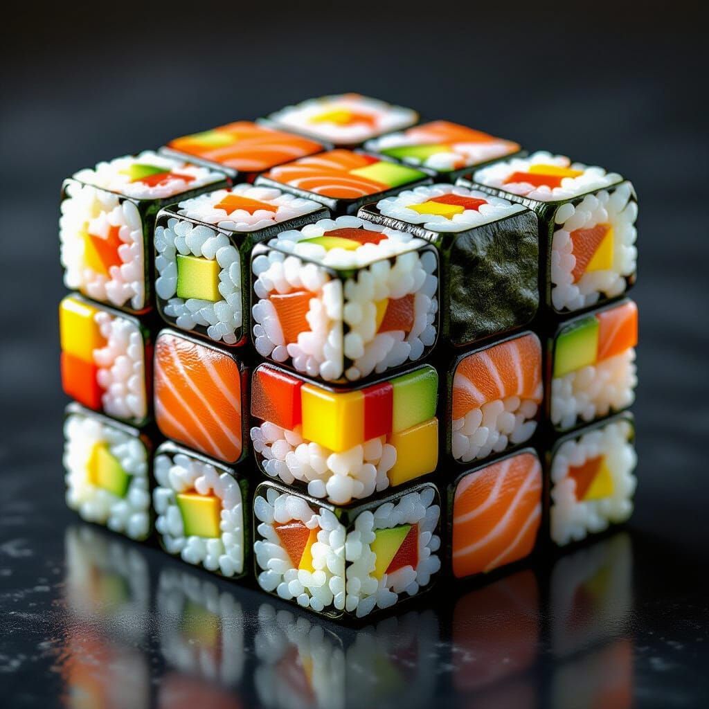 Rubik's sushi.  by @SteAl