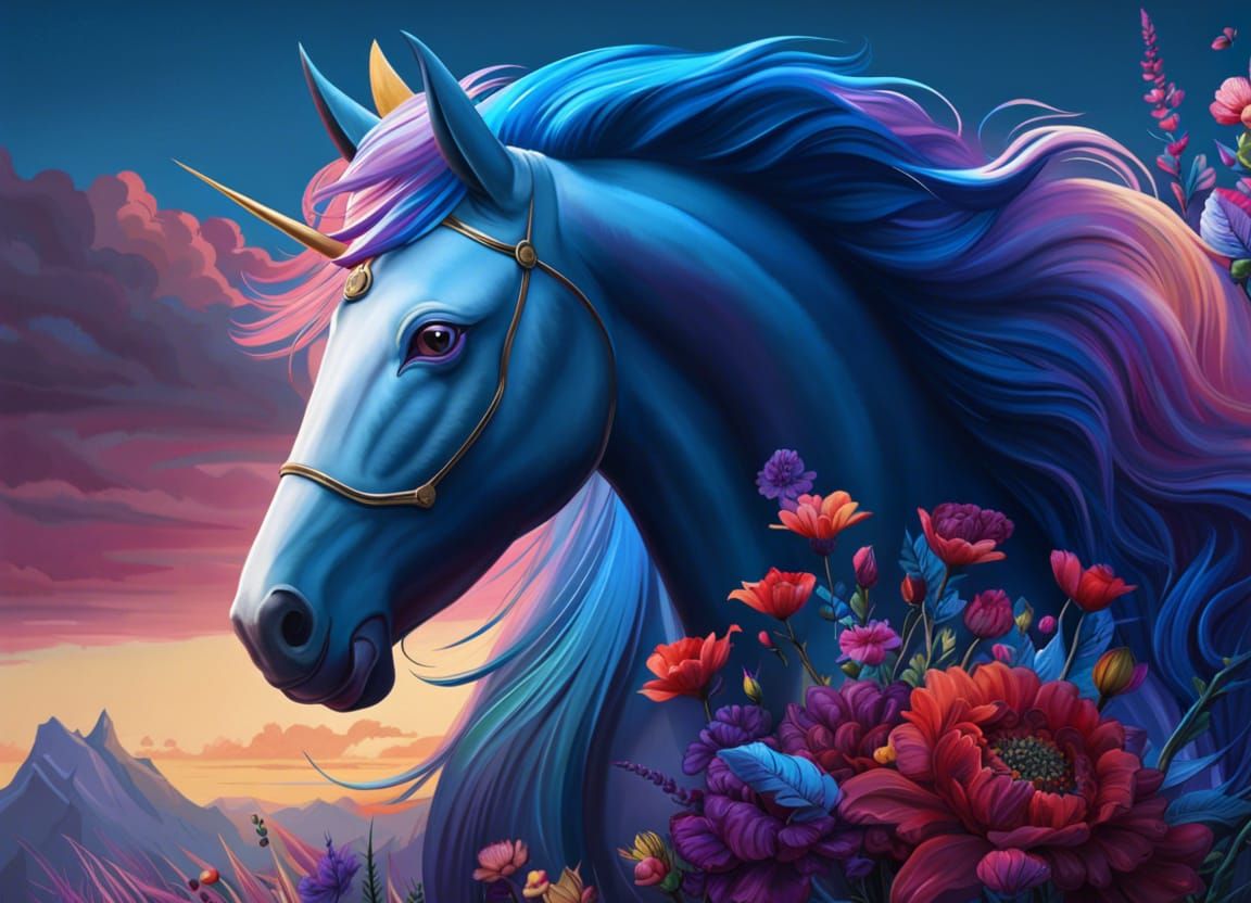 Blue unicorn