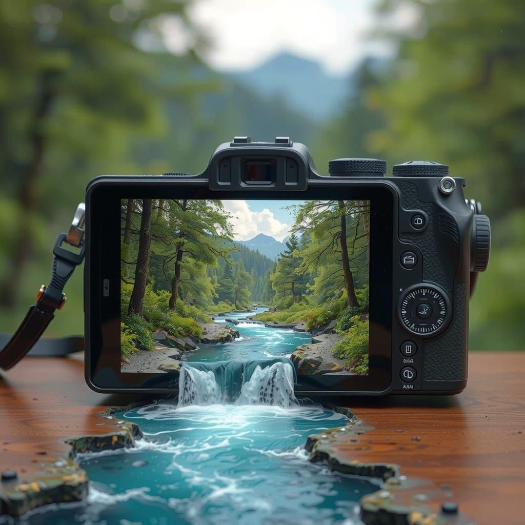 Surreal Camera Reveals River Flowing From Screen