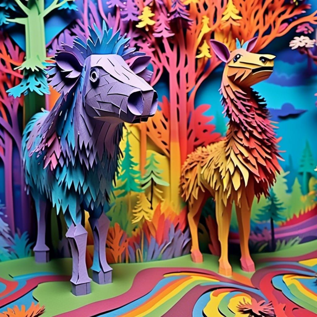 Paper Zoo sculptures