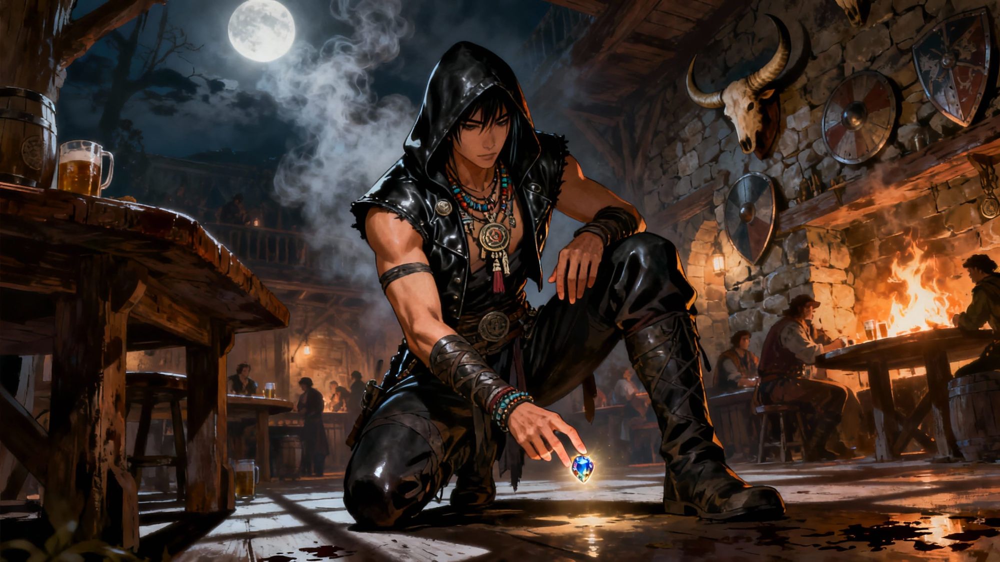 STYLE: "In style of Frank Cho + Greg Rutkowski, where Cho's dynamic comic anatomy should define the muscular yet stylized proportions, and R...