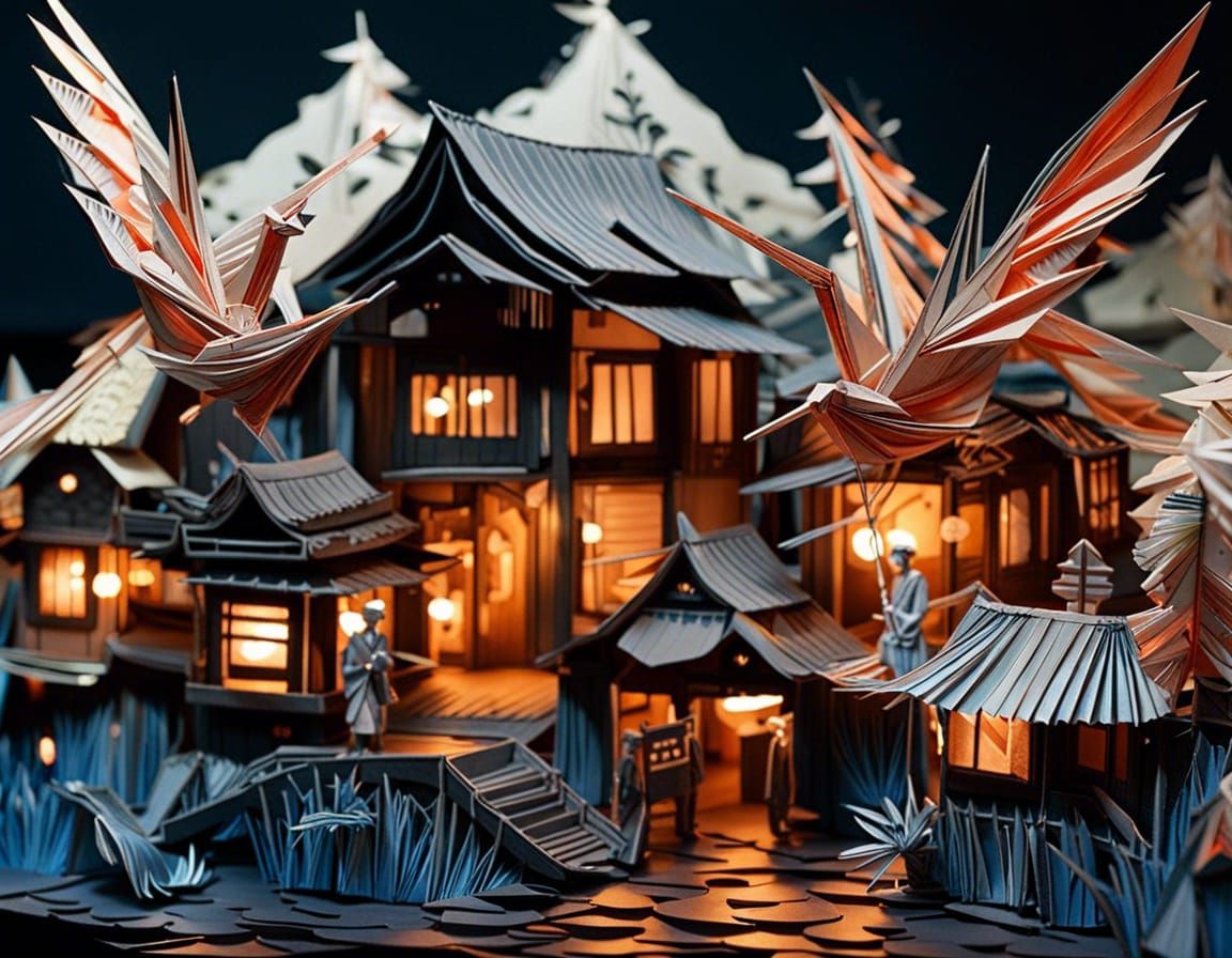 Origami Fishing Village  by @Matt