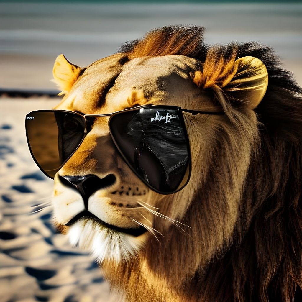 Lion In Sunglasses Ai Generated Artwork Nightcafe Creator