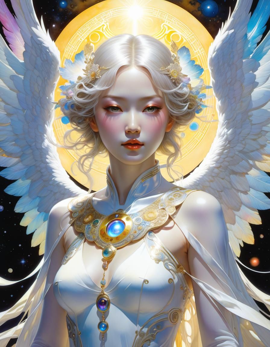 Biolight Angelic Spirit Astral Projection in Watercolor Styl...