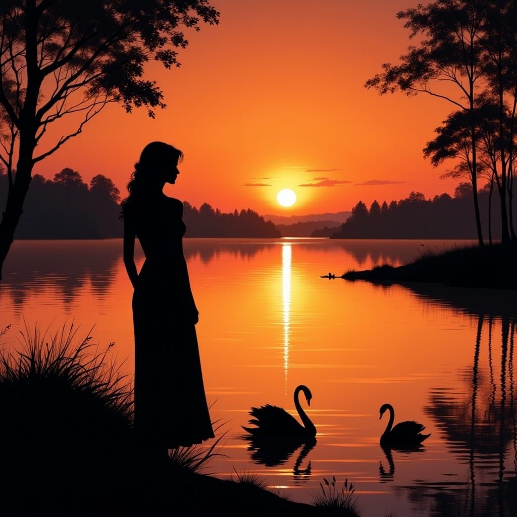 <lora:SilhouetteFlux:1.0> 