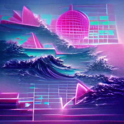 vaporwave ocean