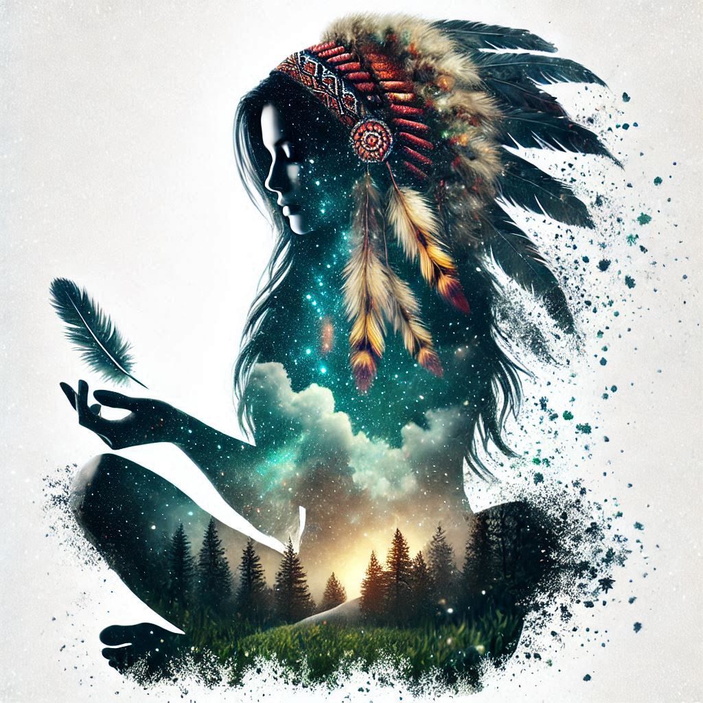 double exposure beautiful fantasy portrait landscape..