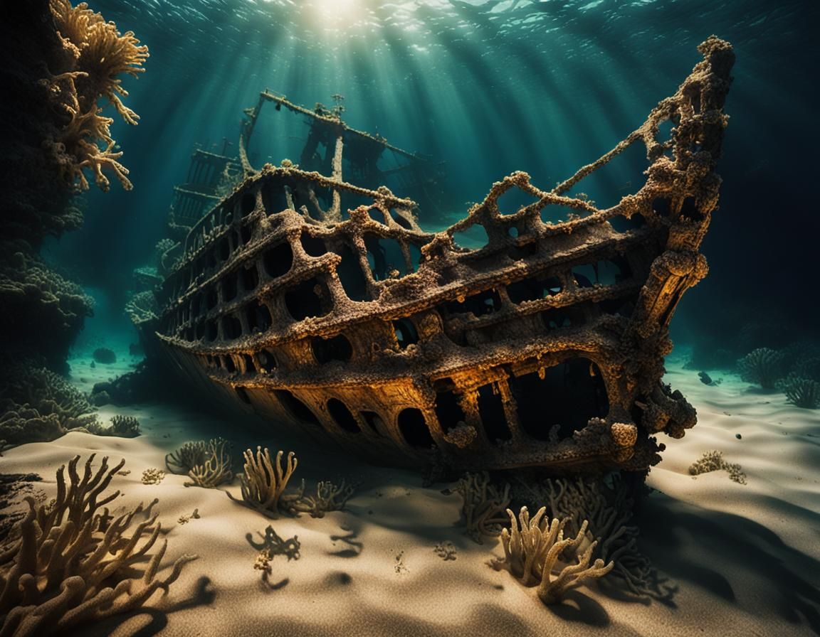 Skeletal Pirate Ship  by @MuzMonster