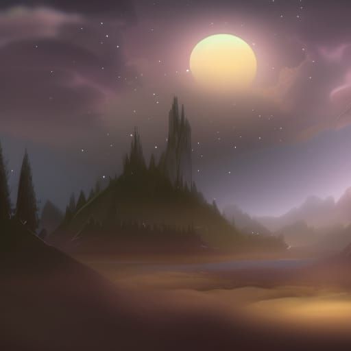 fantasy world nature without people with pearls and lace