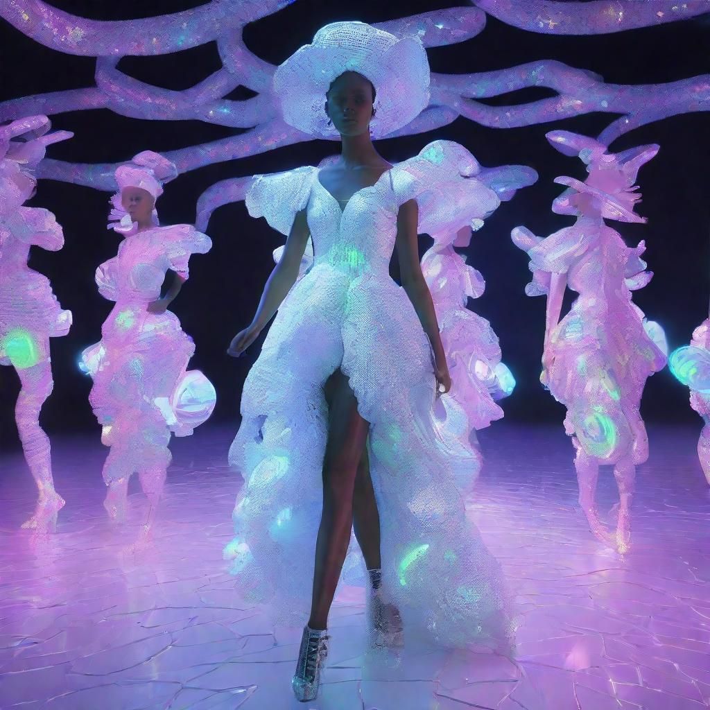 Fiber and neon creative dress