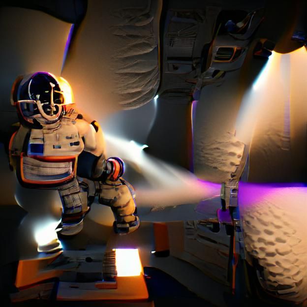 Astronaut volumetric lighting