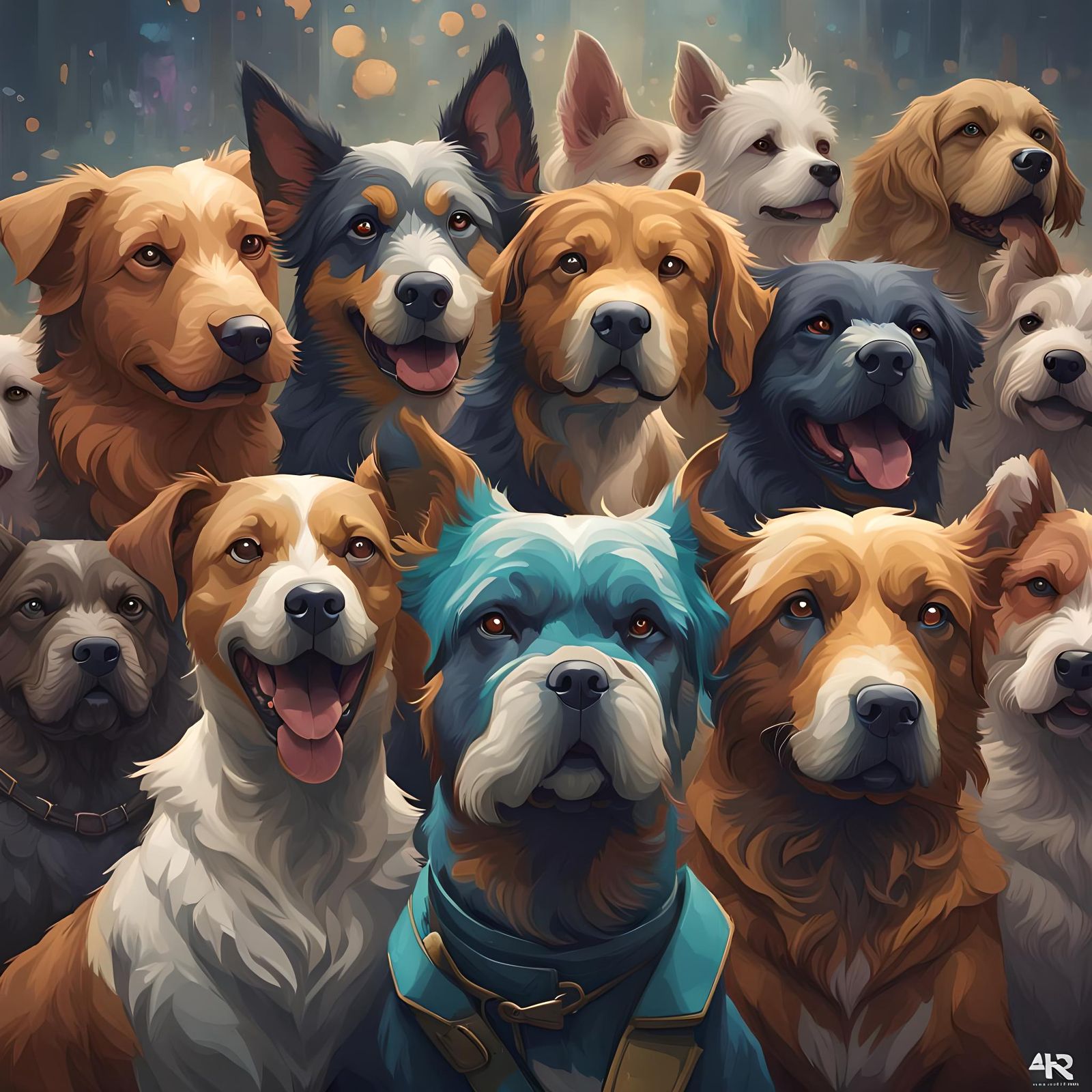 Many dogs