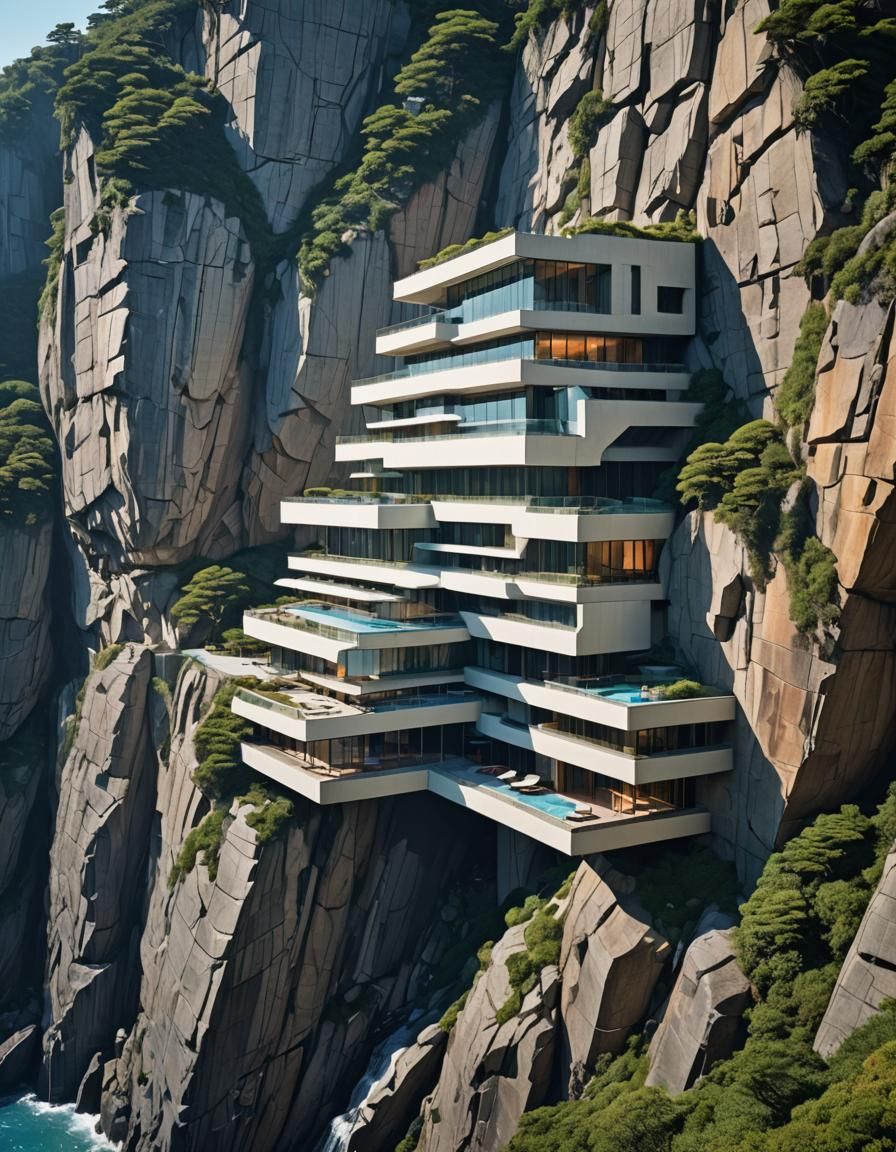 Hotel en acantilado
