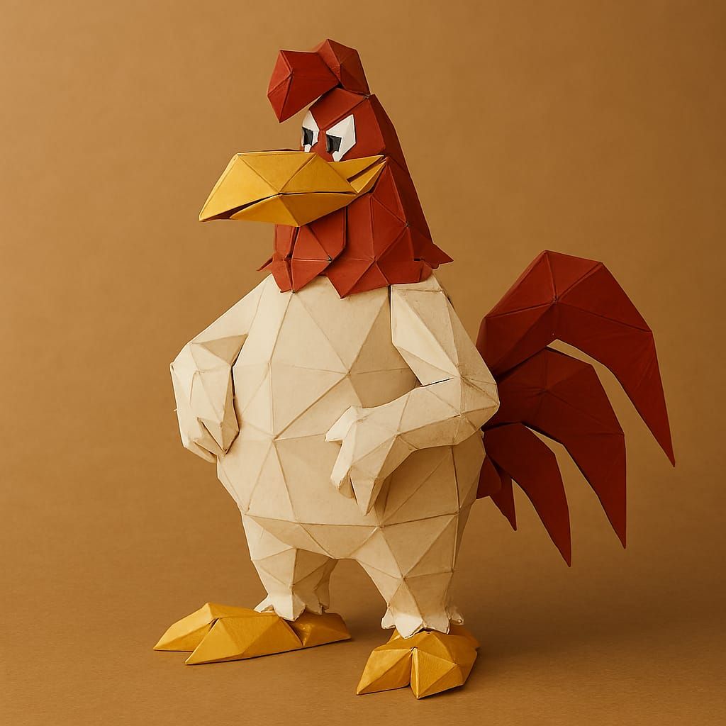 Foghorn Leghorn, origami style (quest 2-7 alternate)