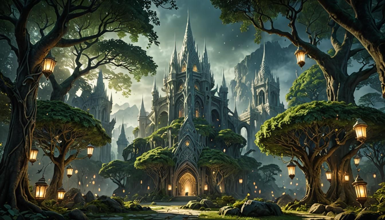Elven City Hidden in an Ancient Forest