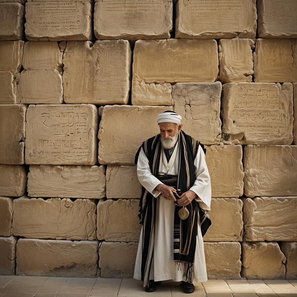 Man in Prayer at the Western Wall