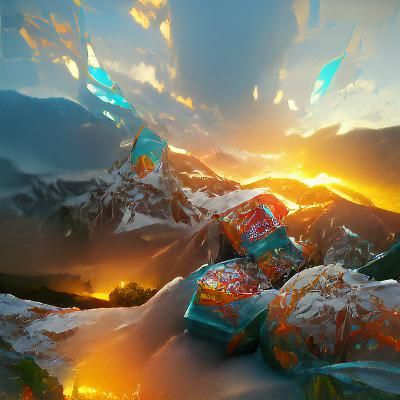 Sunrise over the mountains while its sugar rush
