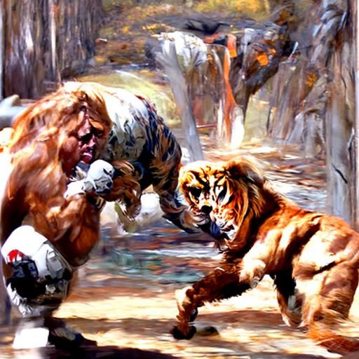 Tiger vs Lion in the UFC octagon