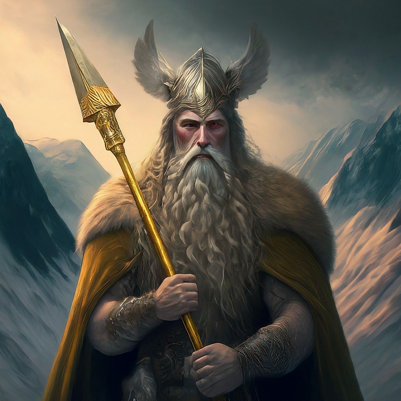 Odin holding Gungnir