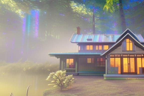 Magic cabin in the woods