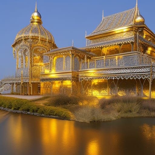 Ornate Silver and Gold Castle