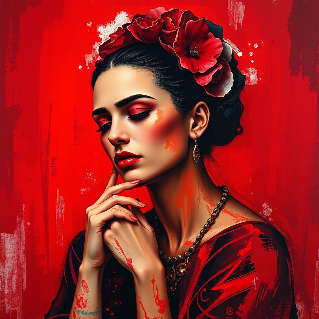 Red Is The Colour Of Life   by @AIUrbanTemple