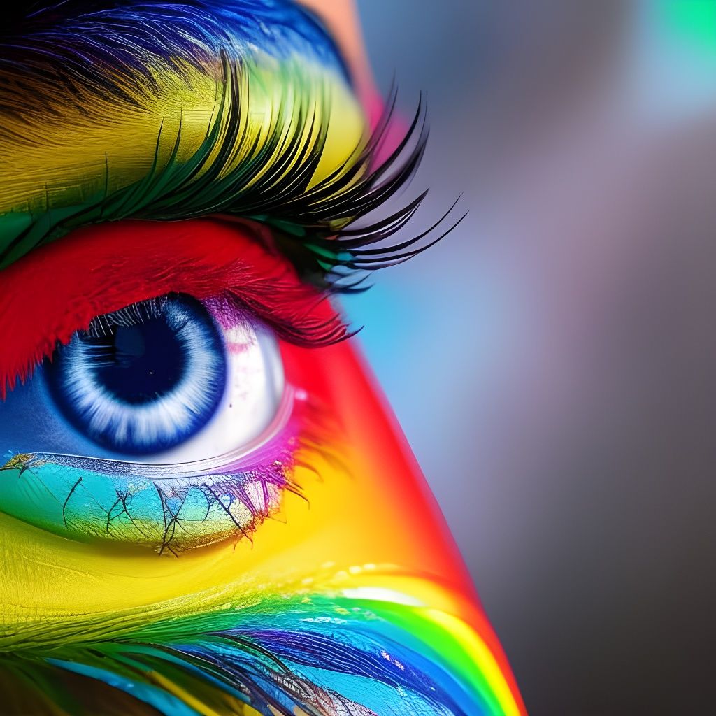 An eye crying rainbow, distinct lighting, detailed matte painting, deep color, high definition, intricate detail, splash...