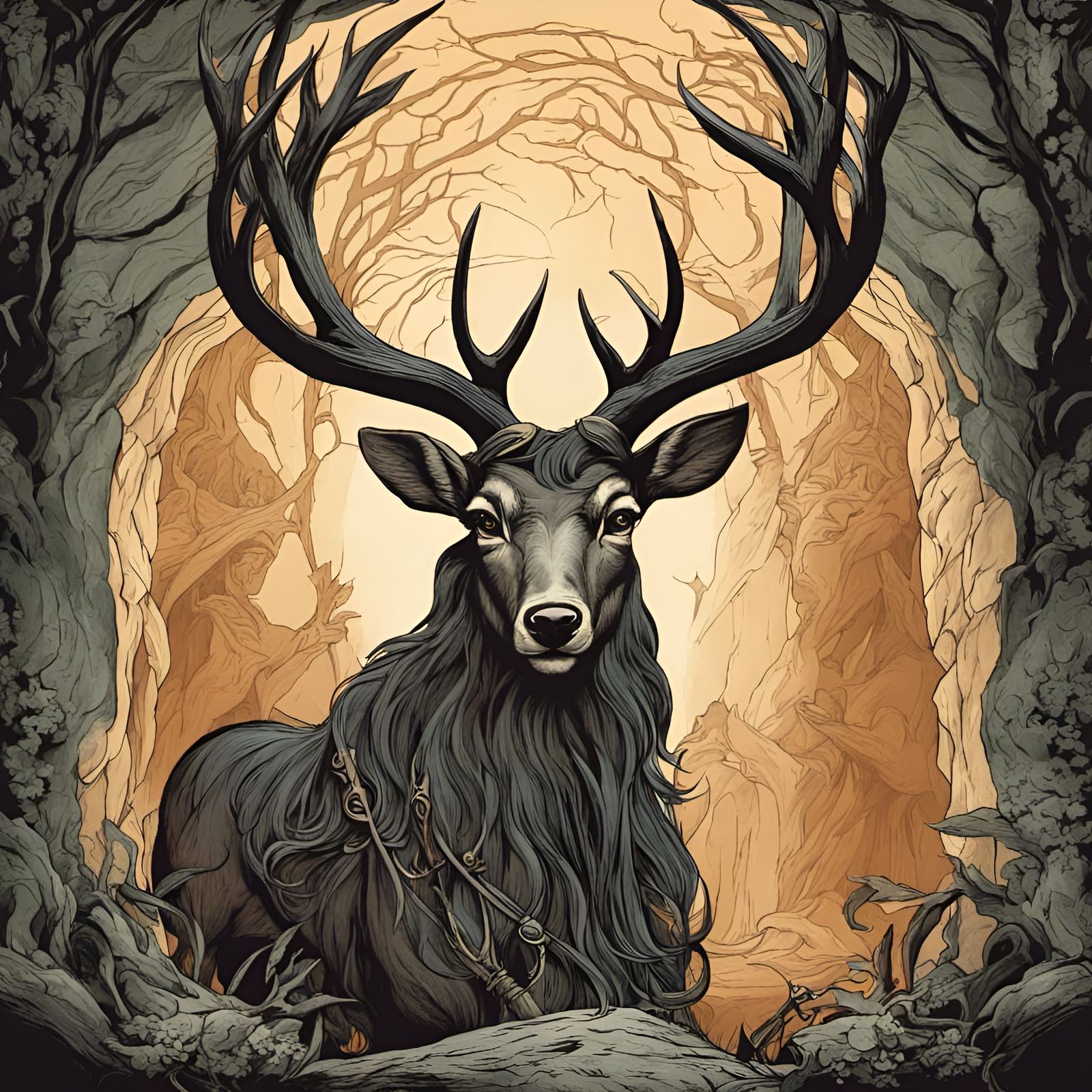 Cernunnos. The Celtic God Of Animal Fertility In Deer Form - Ai 