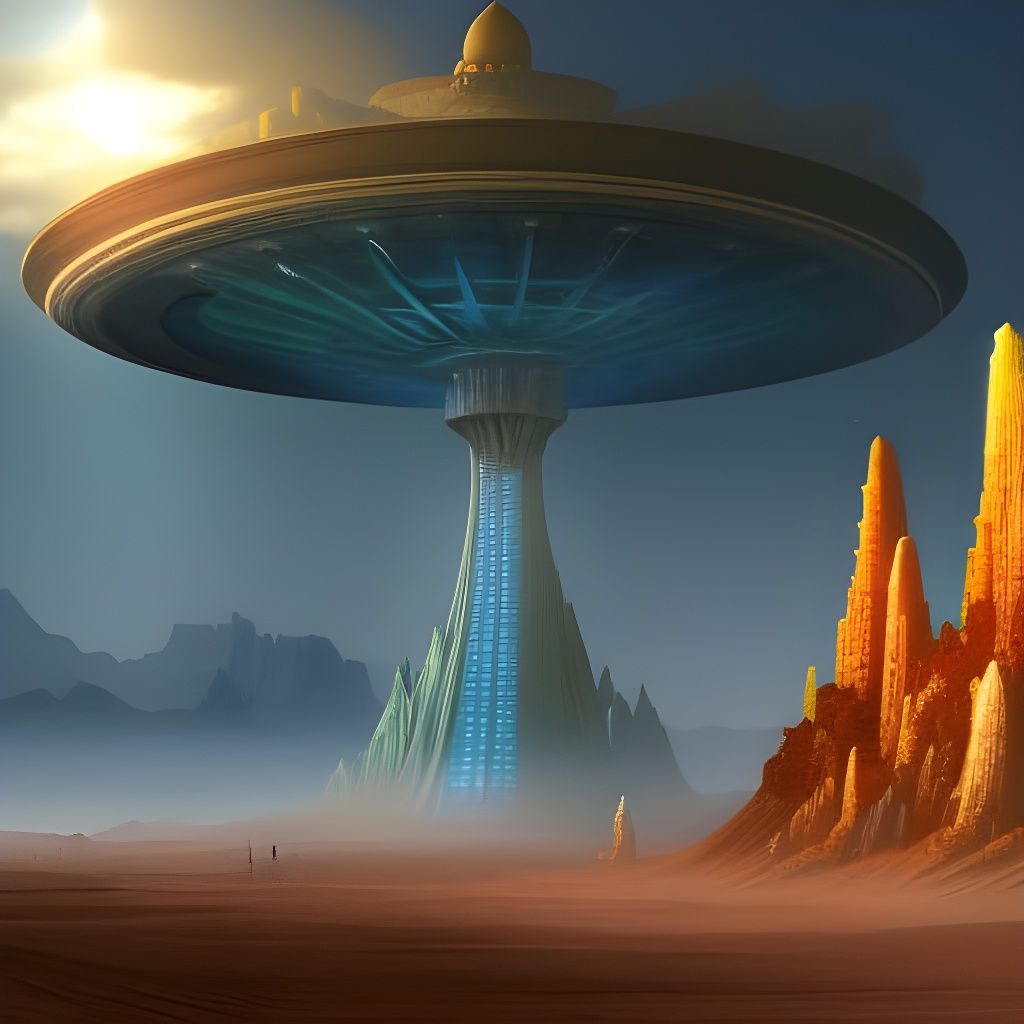 Flying saucer AI Generated Artwork NightCafe Creator