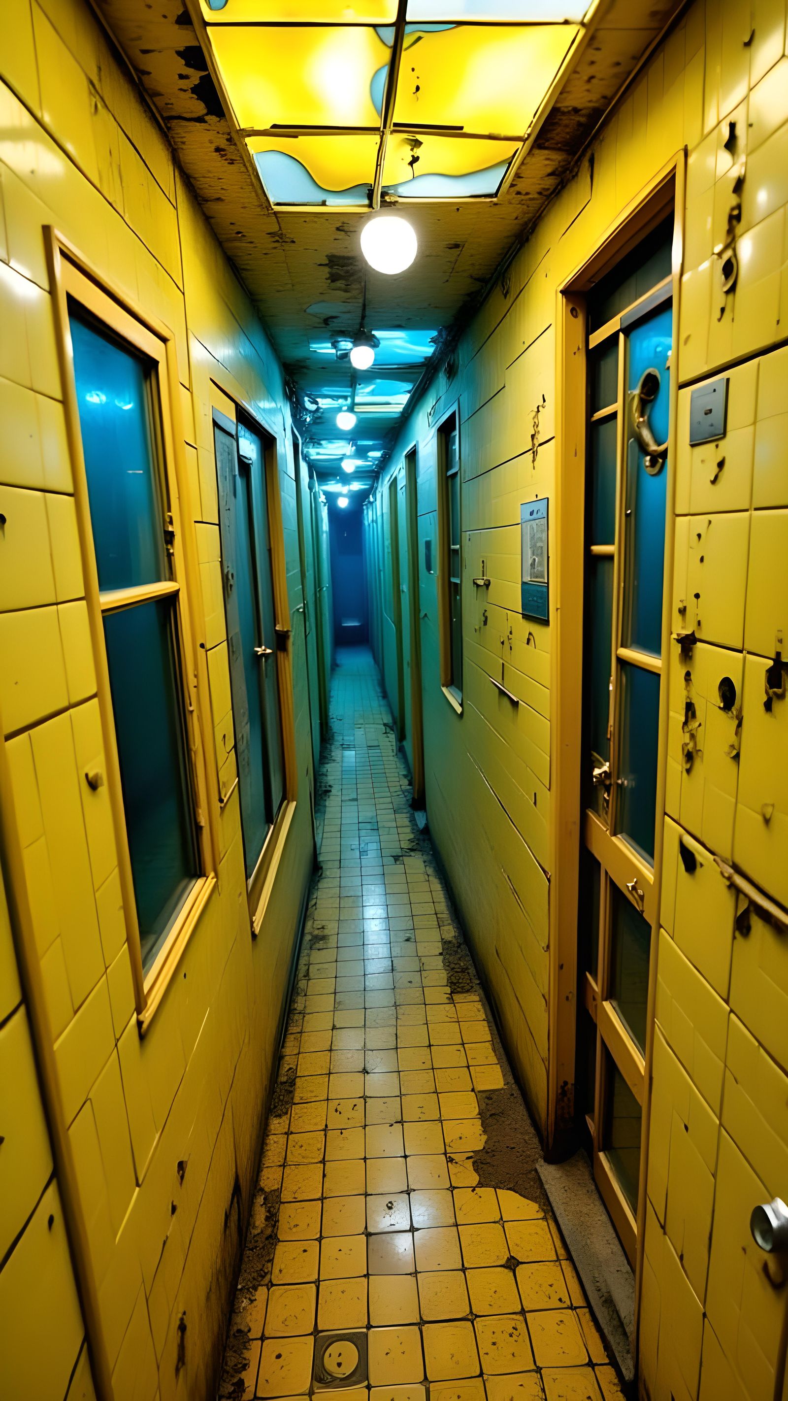 <lora:SurrealFlux:1.0> Creepy Crowded