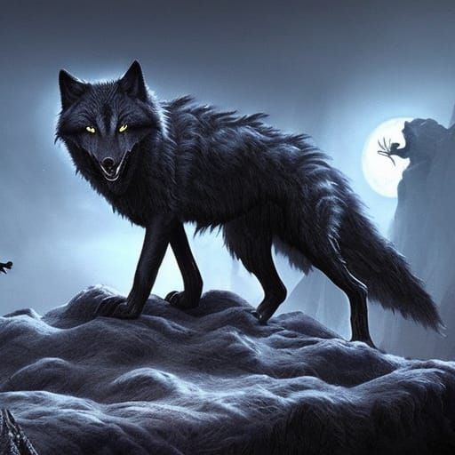 Night Wolf - AI Generated Artwork - NightCafe Creator