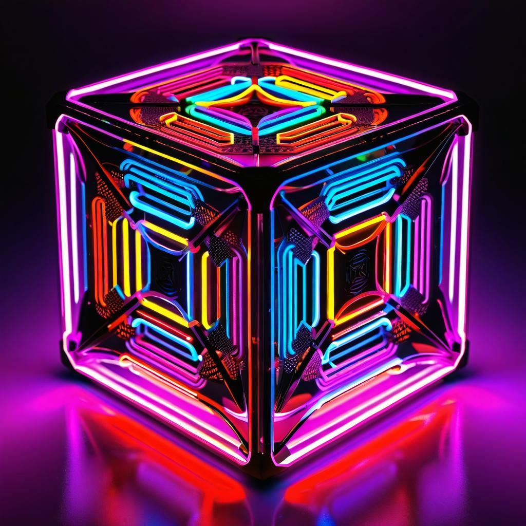 Neon Cube  by @Helix