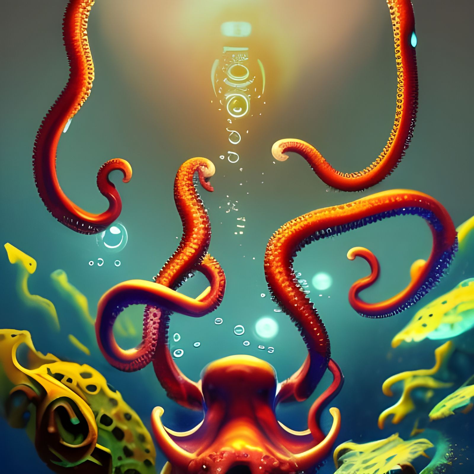 Ocean Submarine Octopus Garden - AI Generated Artwork - NightCafe Creator