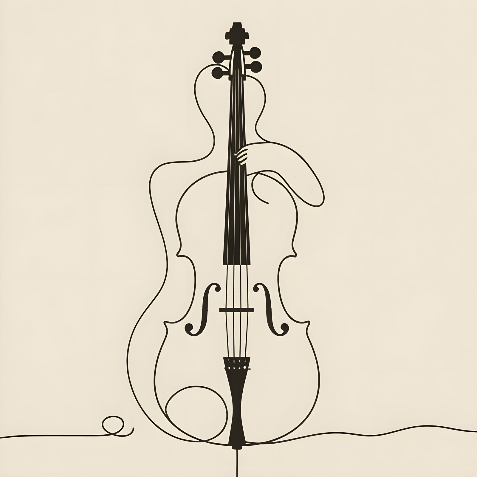 The Cellist lineart  by @Gideon van Zyl