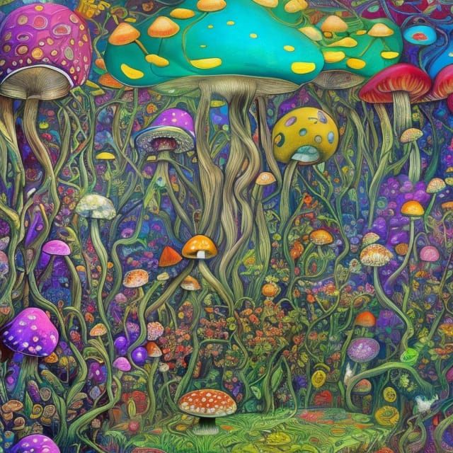 Mushroom forest - AI Generated Artwork - NightCafe Creator