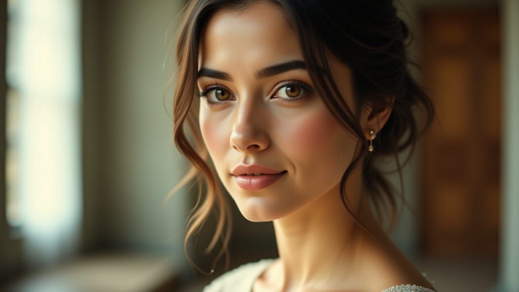 Cinematic Portrait of a Woman with Luminous Skin