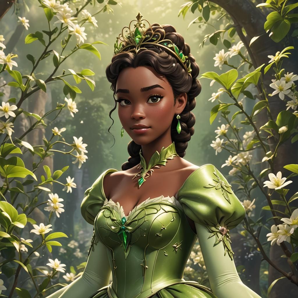 Princess Tiana Macro Photography - AI Generated Artwork - NightCafe Creator