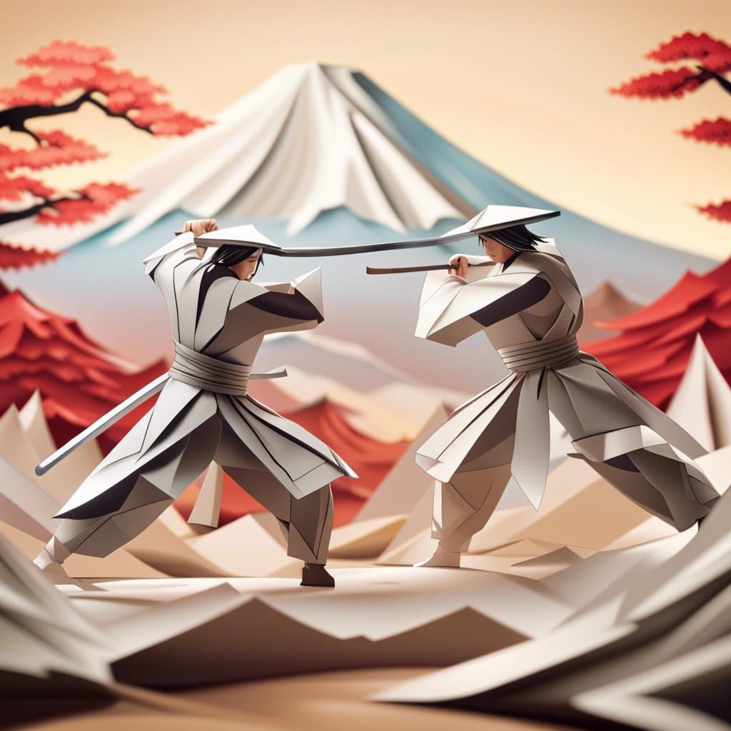 Two Japanese swordsmen duel  by @xxx