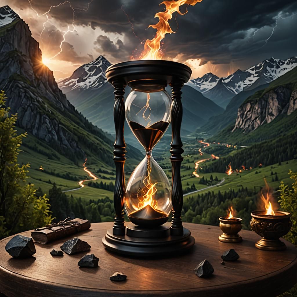A magical hourglass of fire!  by @Logan