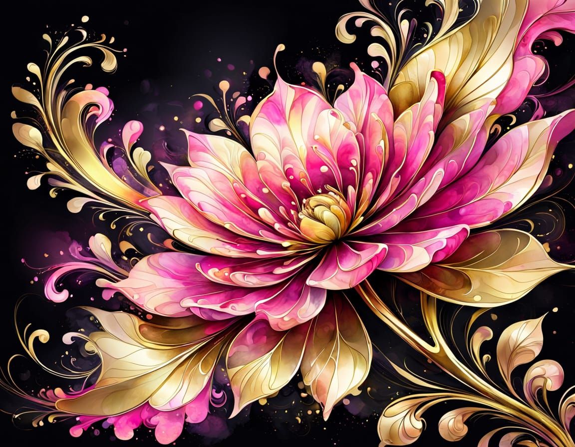 gold + pink   by @sweetdarkdee