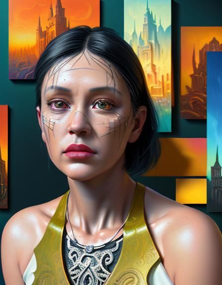 expressionism detailed painting hyperrealism modern art roma...