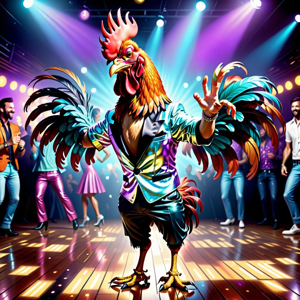 Disco Rooster - AI Generated Artwork - NightCafe Creator