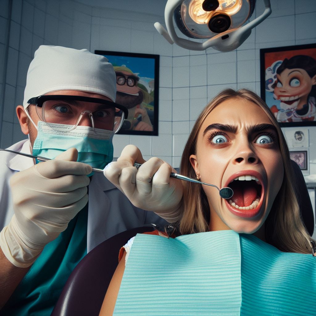 cara delevingne at the dentist