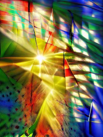 abstract sunshine rays flickering light colourful