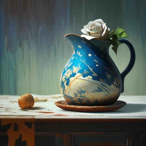 Cheongsam Model with Chocolate and Rose, Impressionist Style