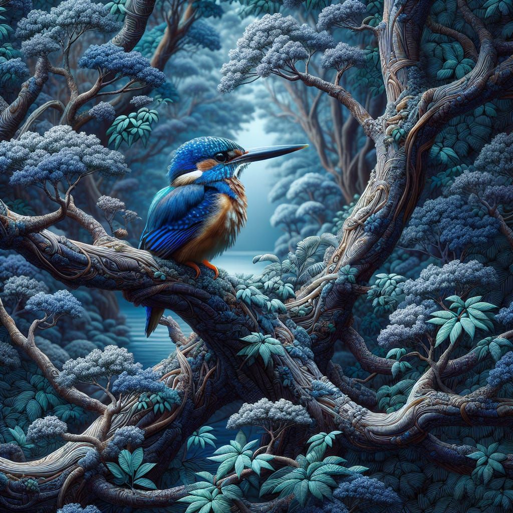 Blue eared Kingfisher (Alcedo meninting)   by @RPGCatLover