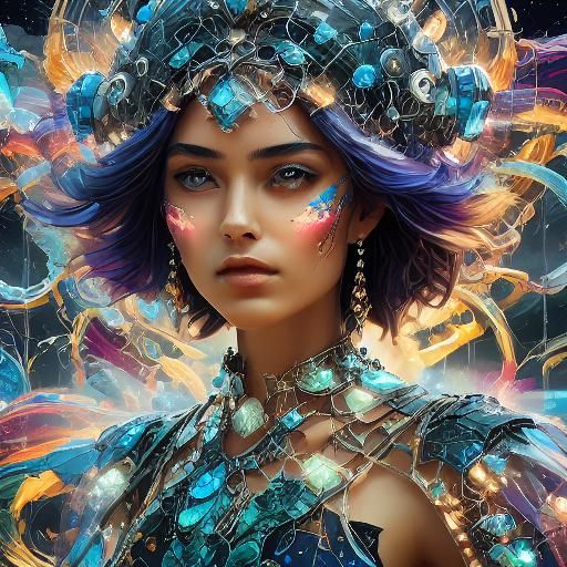 Expressionist Portrait of Two People with Evolving Patterns