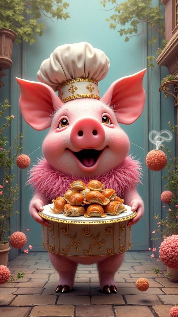 Little Miss Piggy as Fractal Art in Paris