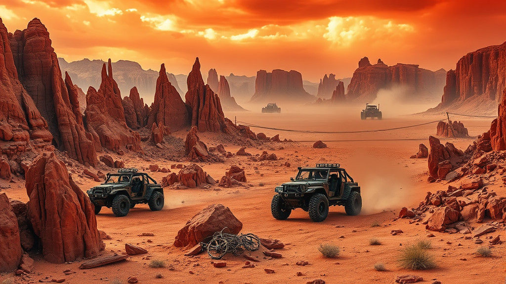 A dramatic red Tsingy landscape